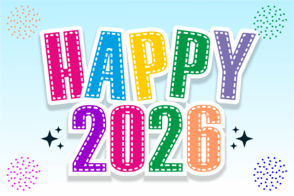 Happy 2026: A Cheerful Display Font for Creative New Year Designs
